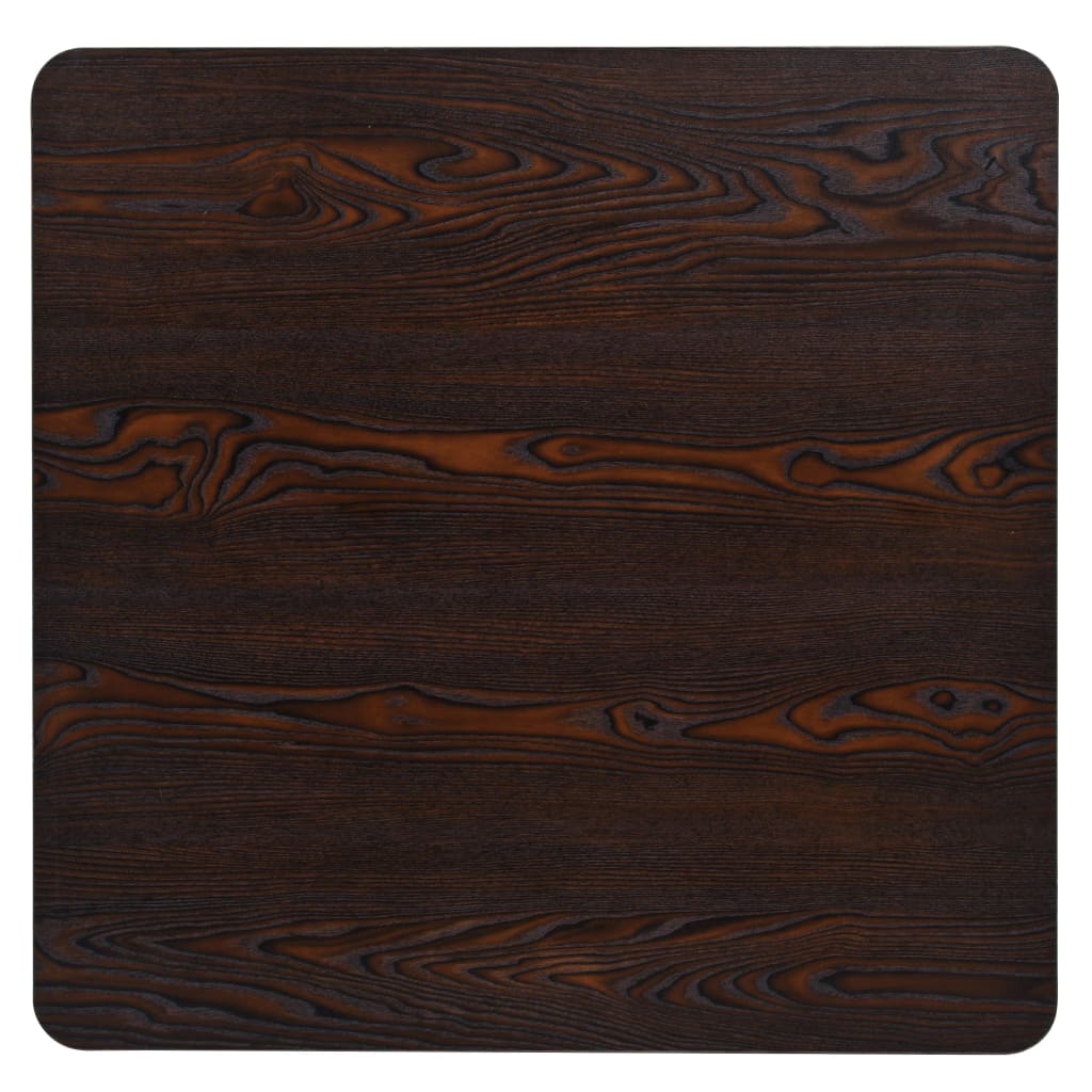 vidaXL Bistro Table MDF and Steel Square 80x80x75 cm Dark Ash 4