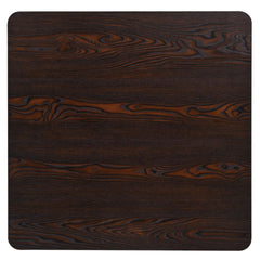 vidaXL Bistro Table MDF and Steel Square 80x80x75 cm Dark Ash 4