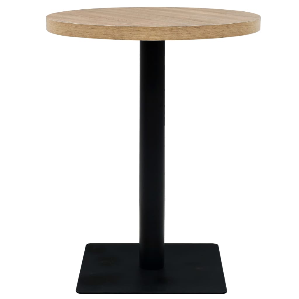 vidaXL Bistro Table MDF and Steel Round 60x75 cm Oak Colour 3