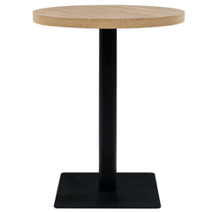 vidaXL Bistro Table MDF and Steel Round 60x75 cm Oak Colour 3