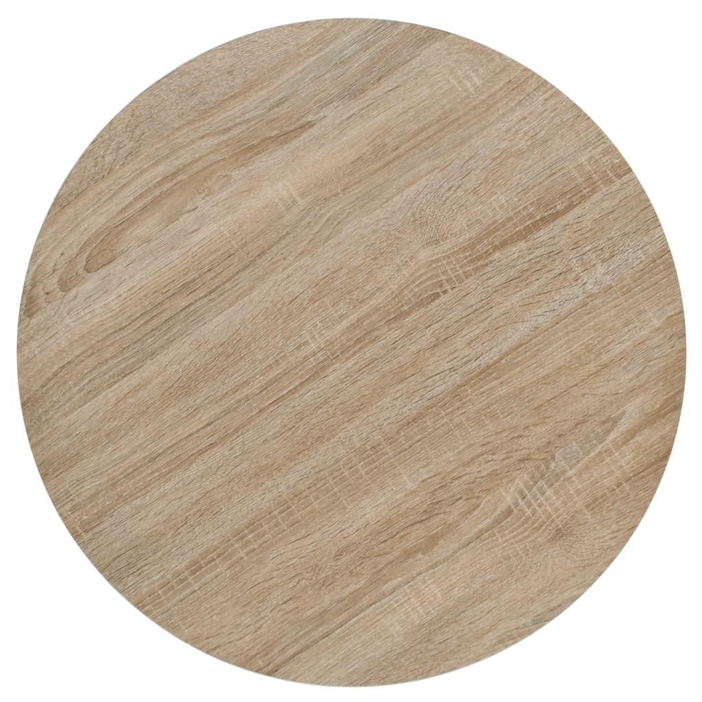 vidaXL Bistro Table MDF and Steel Round 60x75 cm Oak Colour 4