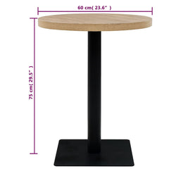 vidaXL Bistro Table MDF and Steel Round 60x75 cm Oak Colour 6
