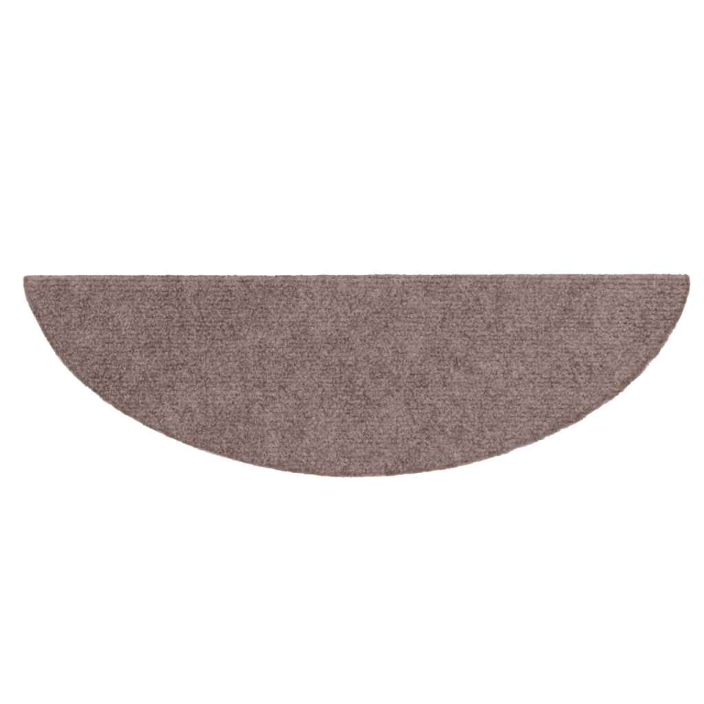 vidaXL Stair Mats Self-adhesive 15 pcs 56x17x3 cm Light Brown Half Round 5