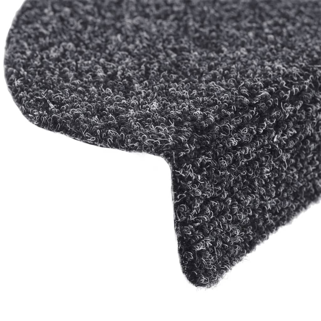 vidaXL Stair Mat | Set of 15 | Dark Grey | Polypropylene | Standard | Stair Mat 6