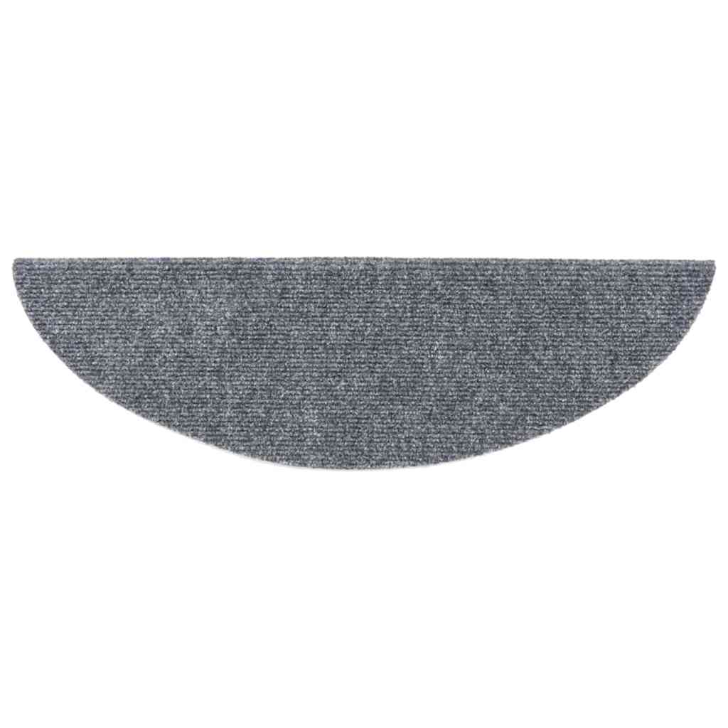 vidaXL Stair Mat | Set of 15 | Light Grey | Polypropylene | 15 Pack | Non-slip 5