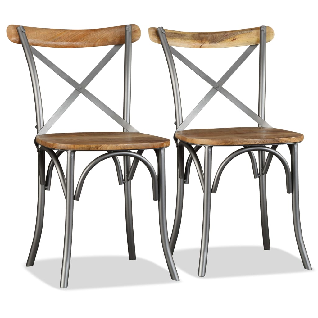 vidaXL Dining Chair | Set of 4 | Brown and Silver 6