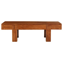 vidaXL Coffee Table Solid Acacia Wood Honey Finish 100x50x30 cm 2