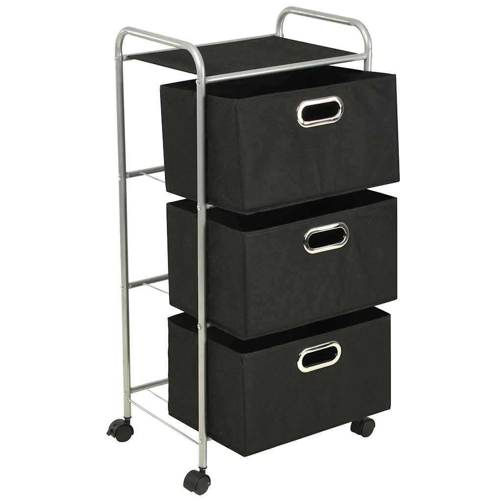 vidaXL Shelving Unit with 3 Storage Boxes Steel and Non-woven Fabric 3