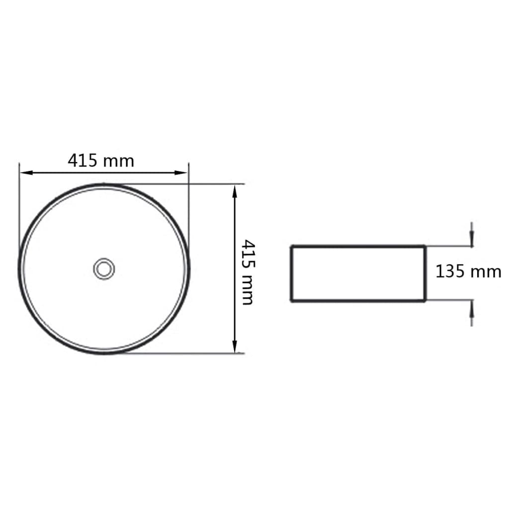 vidaXL Basin Ceramic Round Black 41.5x13.5 cm 5
