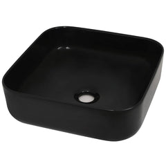 vidaXL Basin Ceramic Square Black 38x38x13.5 cm 2