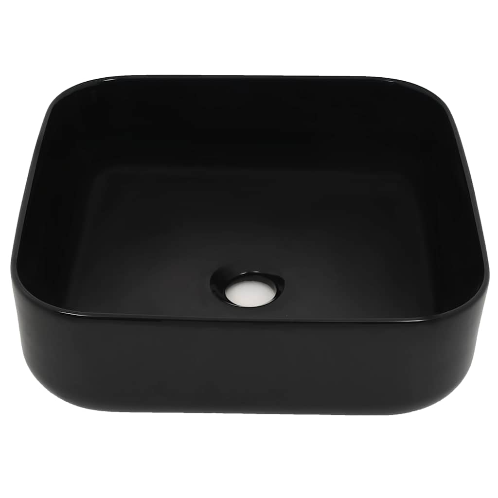 Basin Square Ceramic 39x39x13,5 cm Black