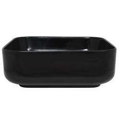 vidaXL Basin Ceramic Square Black 38x38x13.5 cm 4