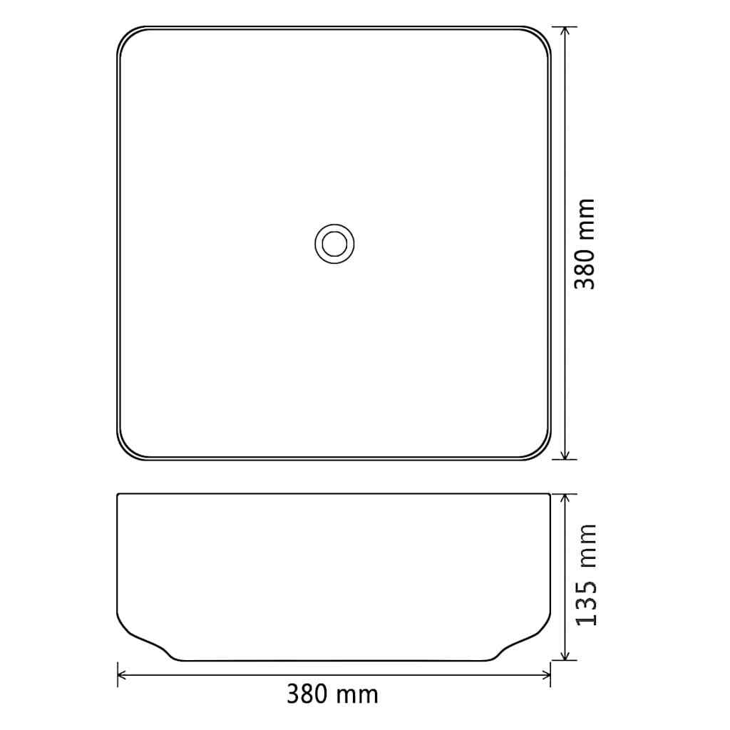 vidaXL Basin Ceramic Square Black 38x38x13.5 cm 5