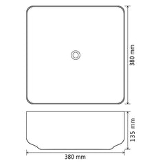 vidaXL Basin Ceramic Square Black 38x38x13.5 cm 5