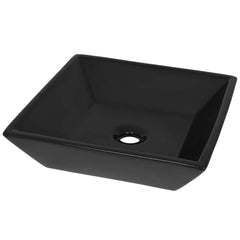 vidaXL Basin Ceramic Square Black 41.5x41.5x12 cm 2