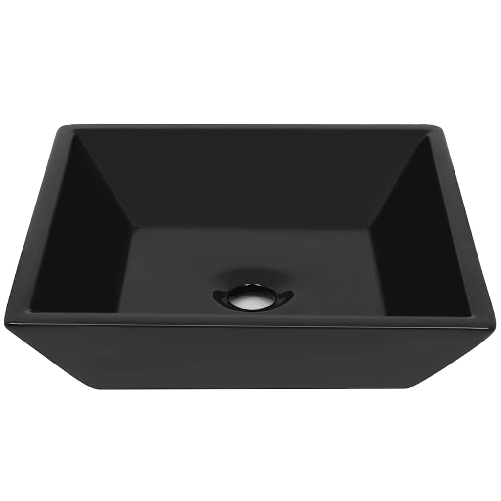 Basin Square Ceramic 41,5x41,5x12 cm Black