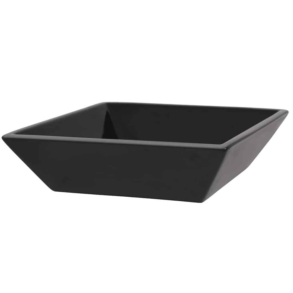 vidaXL Basin Ceramic Square Black 41.5x41.5x12 cm 4