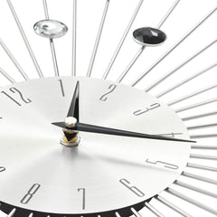 vidaXL Wall Clock | Silver and black | Aluminium frame with acrylic beads 4