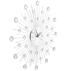 vidaXL Wall Clock | Silver | Aluminium and acrylic beads | Large 3