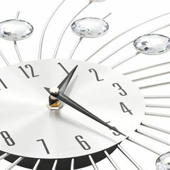 vidaXL Wall Clock | Silver | Aluminium, Acrylic | Large | Decorative Inlays 4