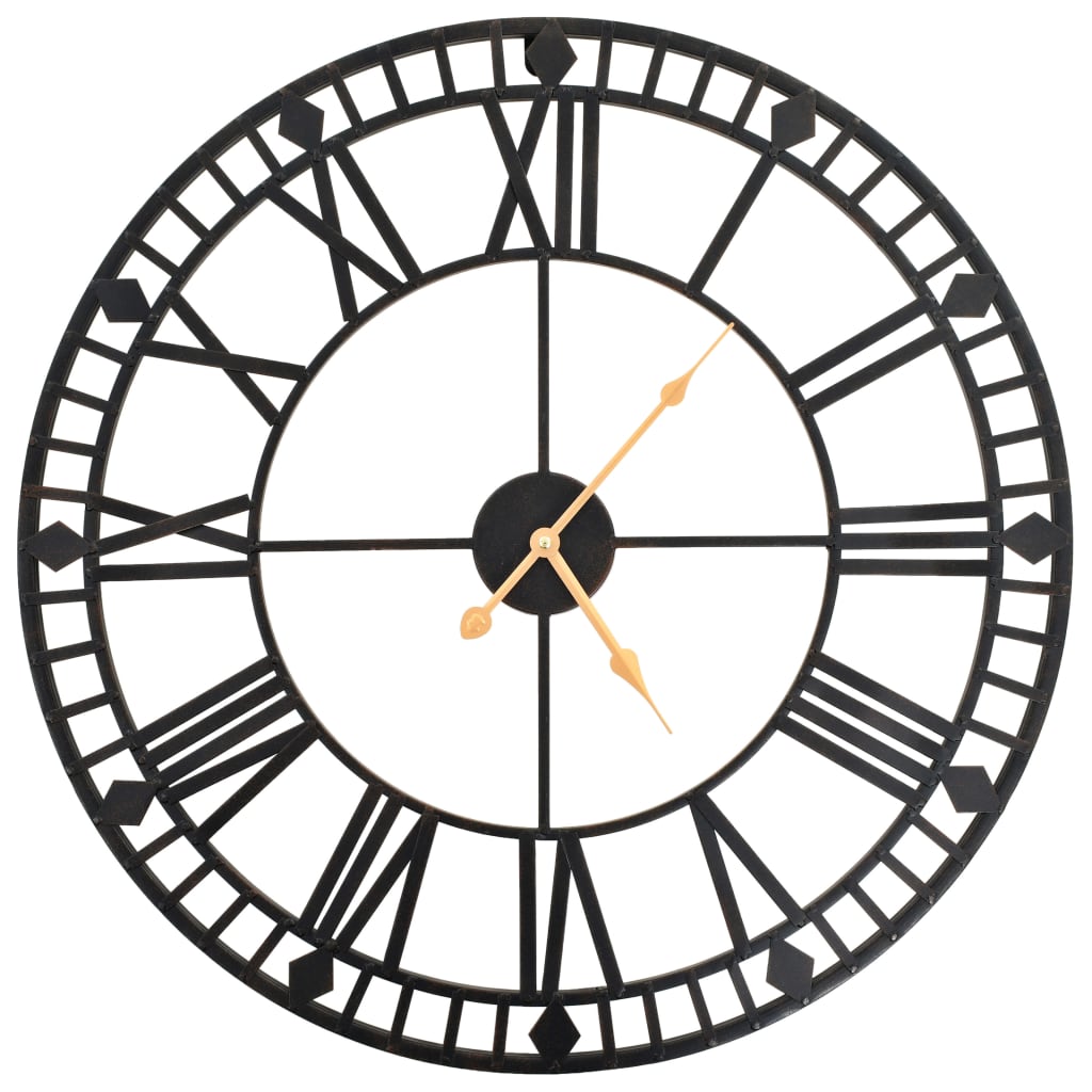 vidaXL Wall Clock | Black | Metal | 60 cm | Clock | Wall Clock | Circular 1