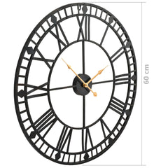 vidaXL Wall Clock | Black | Metal | 60 cm | Clock | Wall Clock | Circular 6