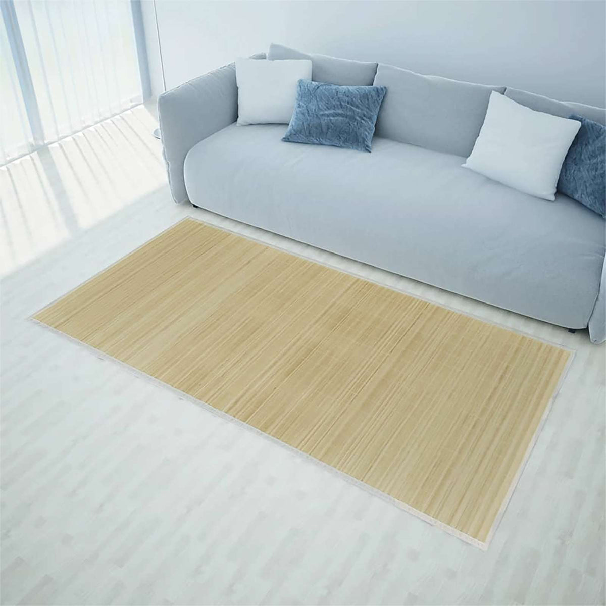 Rectangular Bamboo Rug in Natural
