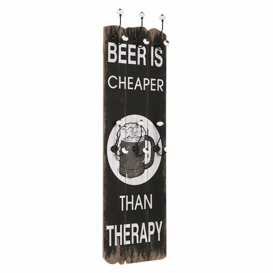 Wall-mounted Coat Rack with 6 Hooks in Beer Cheaper