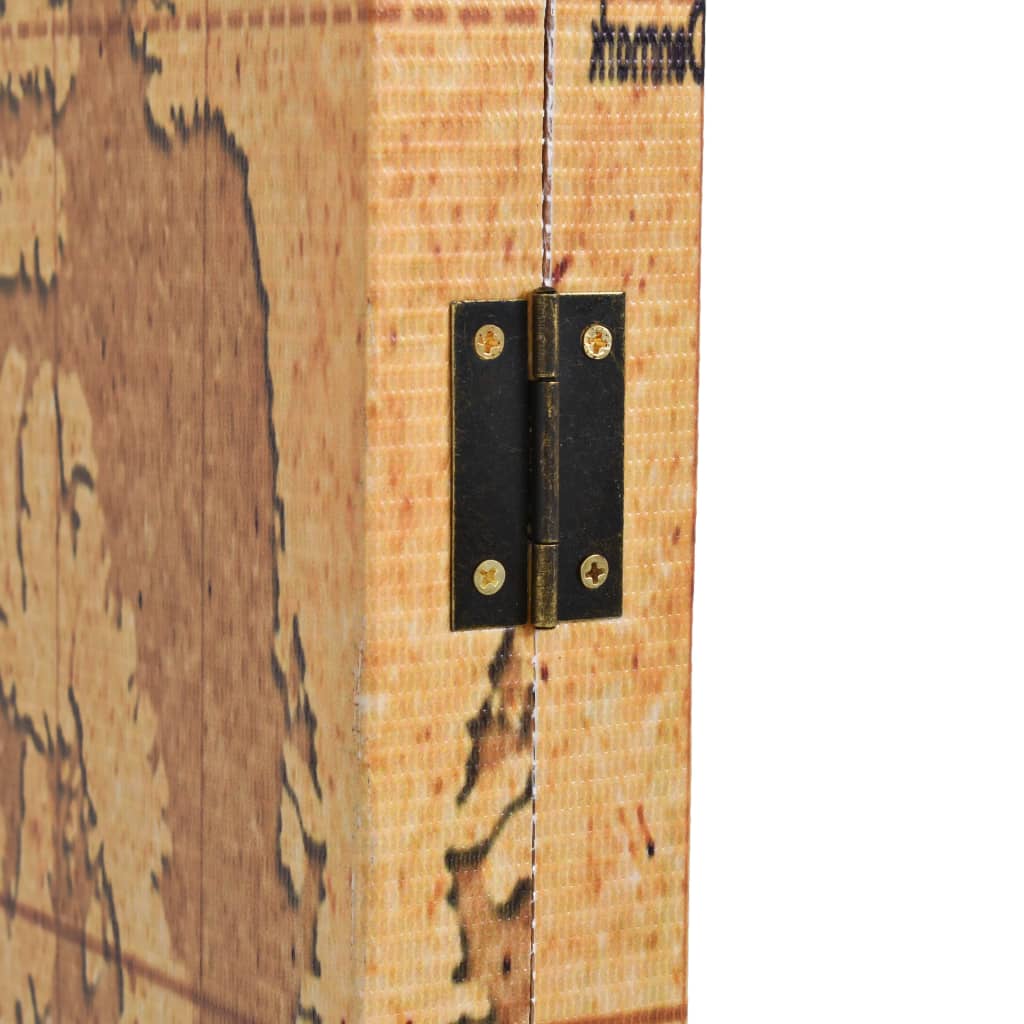 Folding Room Divider World Map Yellow 120 x 170 cm