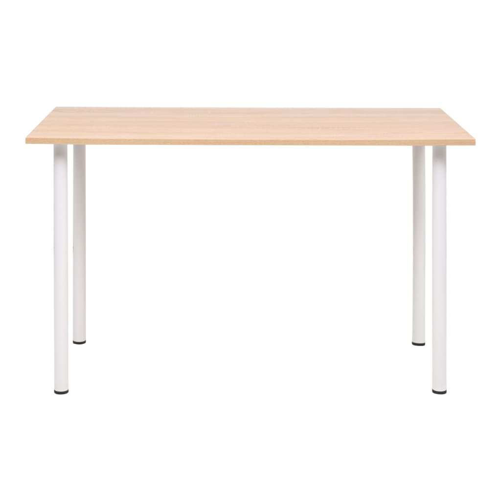 vidaXL Dining Table 120x60x73 cm Oak and White 2