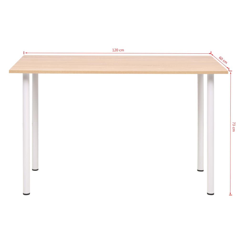 vidaXL Dining Table 120x60x73 cm Oak and White 5