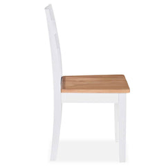 vidaXL Dining Chairs 6 pcs White Solid Rubber Wood 4