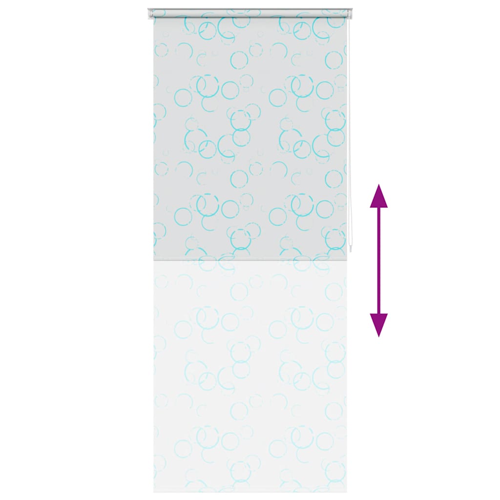 vidaXL Shower Roller Blind | see-through with blue bubbles 5