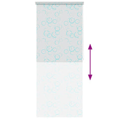 vidaXL Shower Roller Blind | see-through with blue bubbles 5