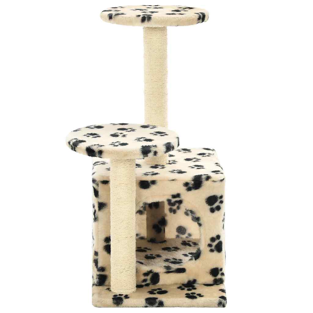 vidaXL Cat Tree | Beige with paw prints 5