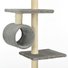 vidaXL Cat Tree | Grey | Engineered wood, carton, plush fabric, sisal rope 5