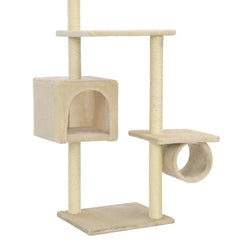 vidaXL Cat Tree with Sisal Scratching Posts 260 cm Beige 6