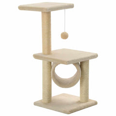 vidaXL Cat Tree | Beige | Particle board, Soft plush, Sisal rope | 65 cm 2