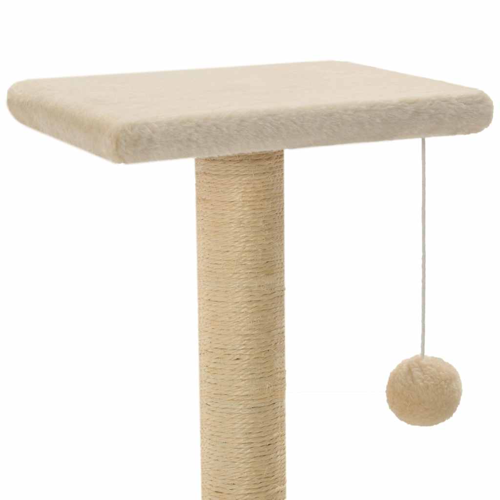 vidaXL Cat Tree | Beige | Particle board, Soft plush, Sisal rope | 65 cm 4