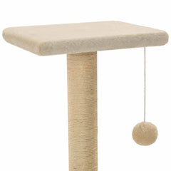 vidaXL Cat Tree | Beige | Particle board, Soft plush, Sisal rope | 65 cm 4