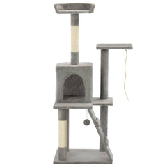 vidaXL Cat Tree | Grey | Particle board, soft plush, sisal rope | Medium 2