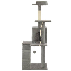 vidaXL Cat Tree | Grey | Particle board, soft plush, sisal rope | Medium 4