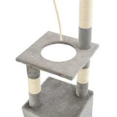 vidaXL Cat Tree | Grey | Particle board, soft plush, sisal rope | Medium 5