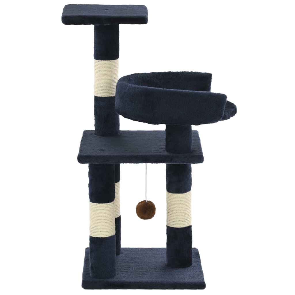 vidaXL Cat Tree | Blue | Particle board, plush, sisal rope | Medium | Durable 3
