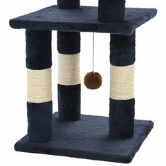 vidaXL Cat Tree | Blue | Particle board, plush, sisal rope | Medium | Durable 5