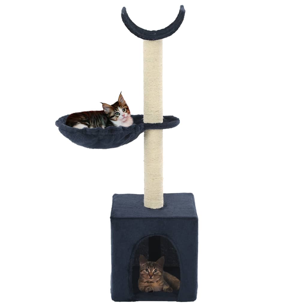 vidaXL Cat Tree with Sisal Scratching Posts 105 cm Blue 2