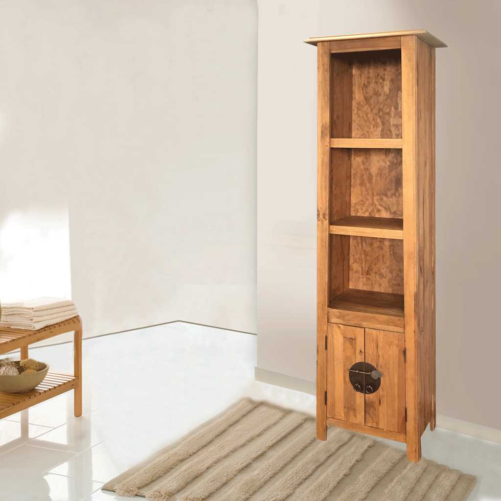 246036 vidaXL Freestanding Bathroom Cabinet Solid Pinewood 48x32x170 cm 1