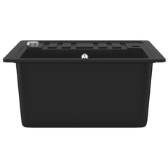 Granite Kitchen Sink Single Basin Black