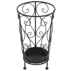 vidaXL Umbrella Stand | Black | Metal | Medium | Decorative Inlays 2