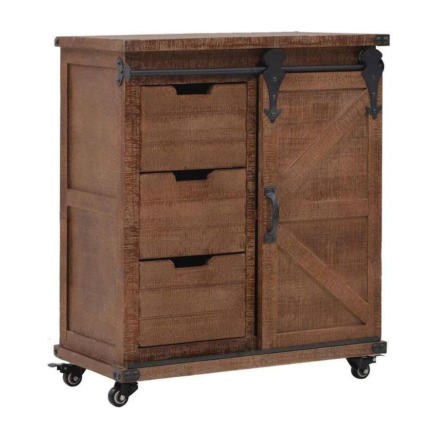 Storage Cabinet Solid Fir Wood Brown